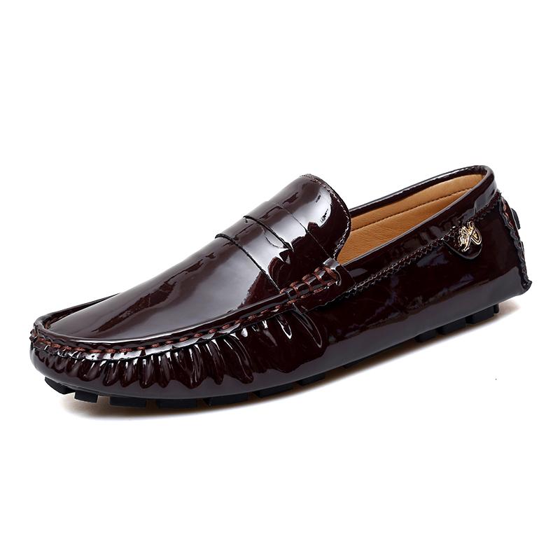 Fashion New Stylish Mens PU Leather Loafers Non Slip Walking Flats Breathable Outdoor Slip On Casual Shoes Male Office Driving Moccasins