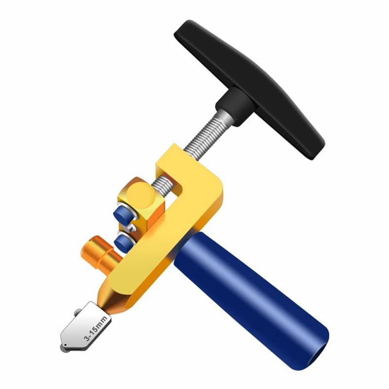 Tagliapiastrelle in vetroceramica 2-in-1 con rotella da taglio a coltello, taglierina a rullo diamantato, macchina da taglio, apriscatole, set di accessori frangipiastrelle