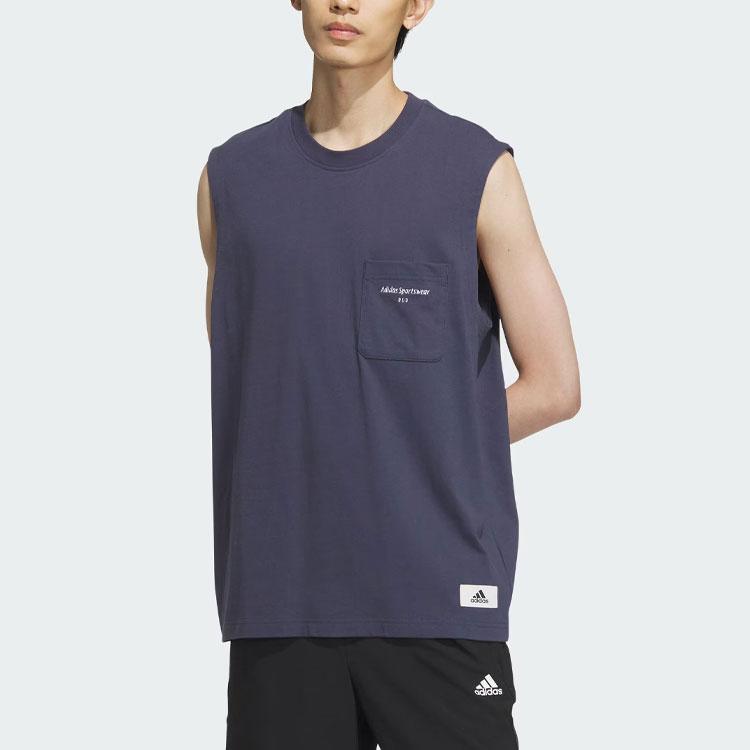 Adidas Sportswear Tank Top With Alphabet Logo Print Men Tops Dark-Cyan IS4964