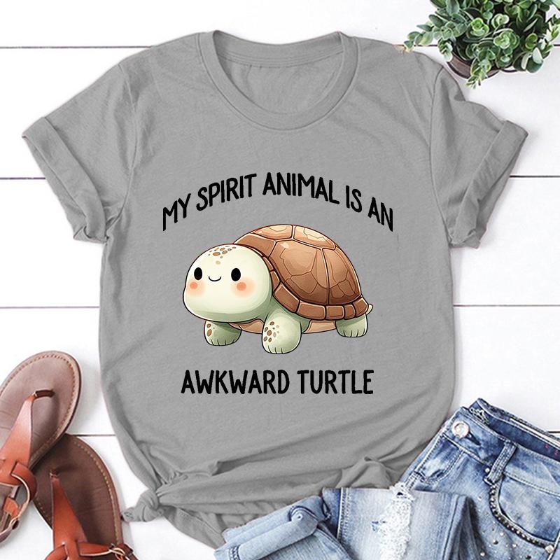 Mým duchovním zvířetem je neohrabaná želva potisk tričko pánské/dámské topy trička léto chladné volné krátký rukáv