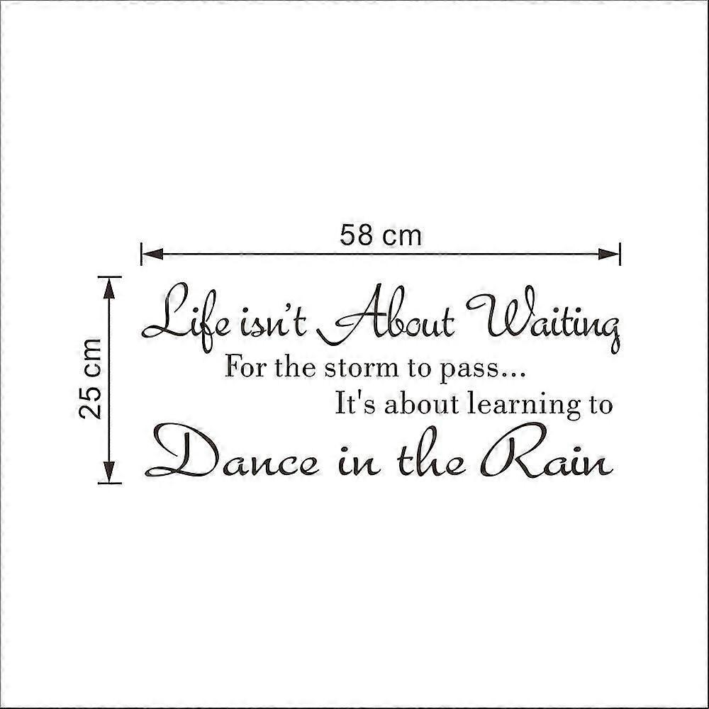 Das Leben besteht nicht darin, zu warten Wandaufkleber Zitat Tanzen im Regen Wandtattoo Worte