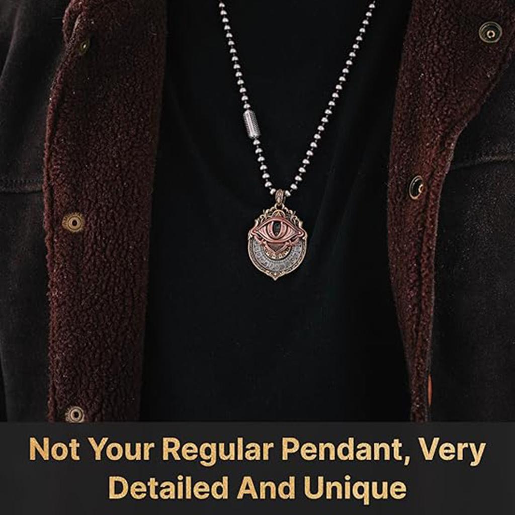 Pendant - All-Seeing Eye Necklace, Card Pendant, Mystic Divination Jewelry, Spiritual Guidance, Fate Insights, Smooth Rotation