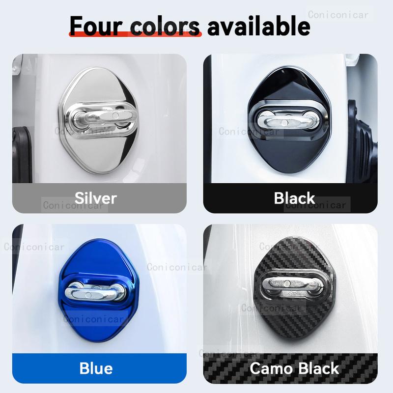 Auto Car Door Lock Protect Cover Emblems Case Stainless Steel Decoration For ZEEKR 7X EV 2025 2026 Protection Accessories