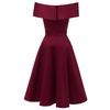 Women Vintage Princess Floral Lace Cocktail V-Neck Party Aline Swing Dress