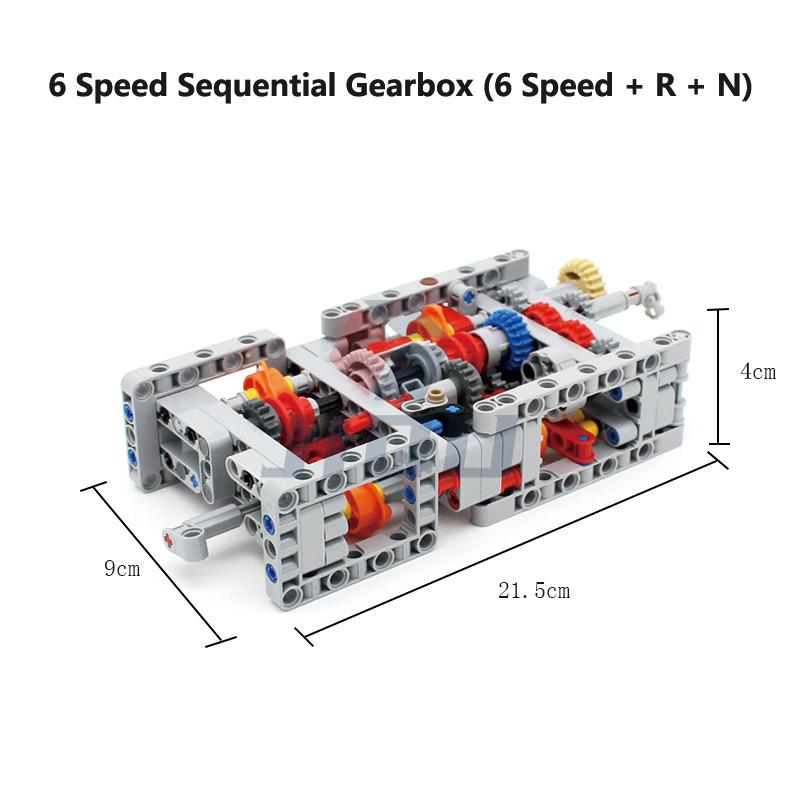 MOC High-tech parts All Kind of Multi-speed Engine Gearbox Set Model Building Blocks Bricks Compatible with Motor PF Set DIY Toy