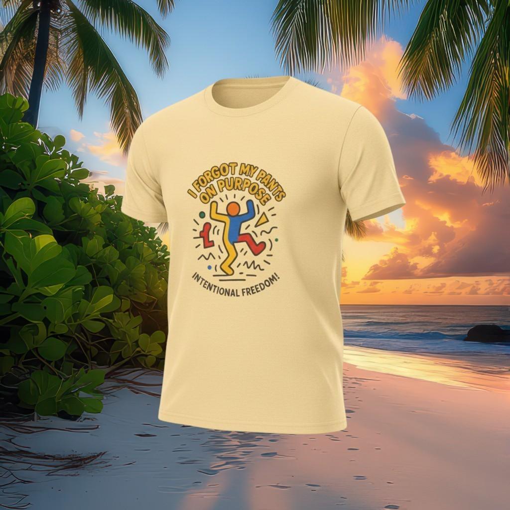 I Forgot My Pants On Purpose | Intentional Freedom Nudist Lifestyle Tee XL