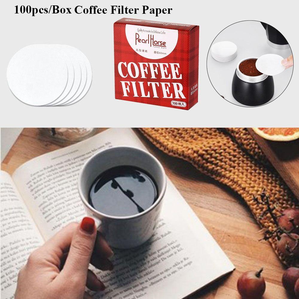 

100pcs/Box 56mm/60mm/68mm Coffee Filter Paper White Powder Bowl Filter Coffee Filter