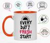 Inkdotpot Every Day Is A Fresh Start 11 Oz Ceramic Coffee Mug Positive Inspirational Quotes Funny Novelty Employee Boss Coworkers