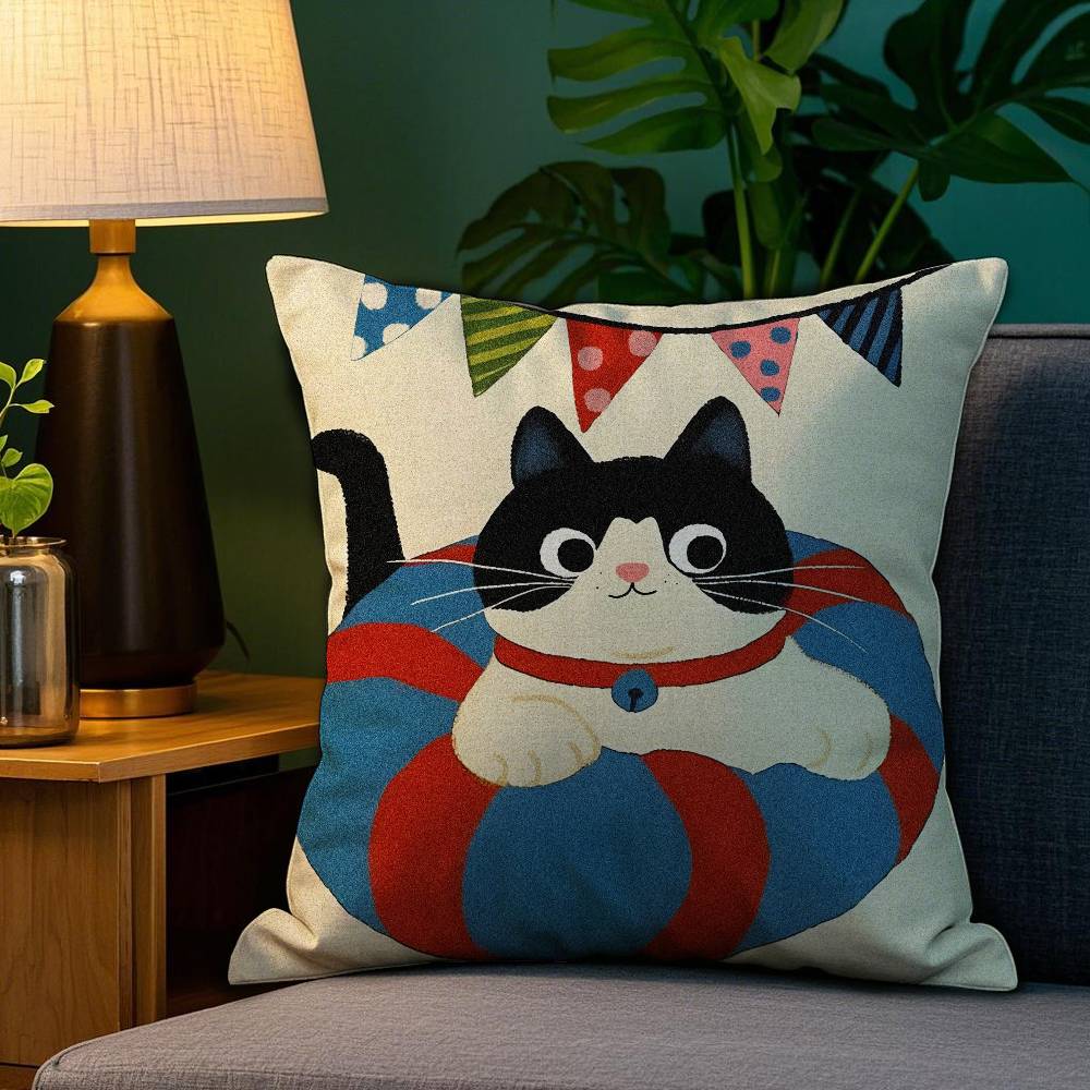 

Мультяшный Кот Милый Чехол для Подушки Диван Гостиная Спальня Двусторонняя Печать Квадратная Подушка Подушка для Сна 12x12Inch