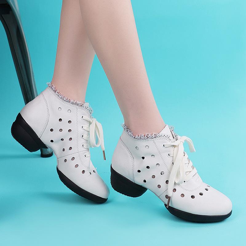 Äkta Läder Dam Dansskor med Mjuk Sula Dam Dansskor Lärar Dansskor Ballroom Jazz Modern Dansskor