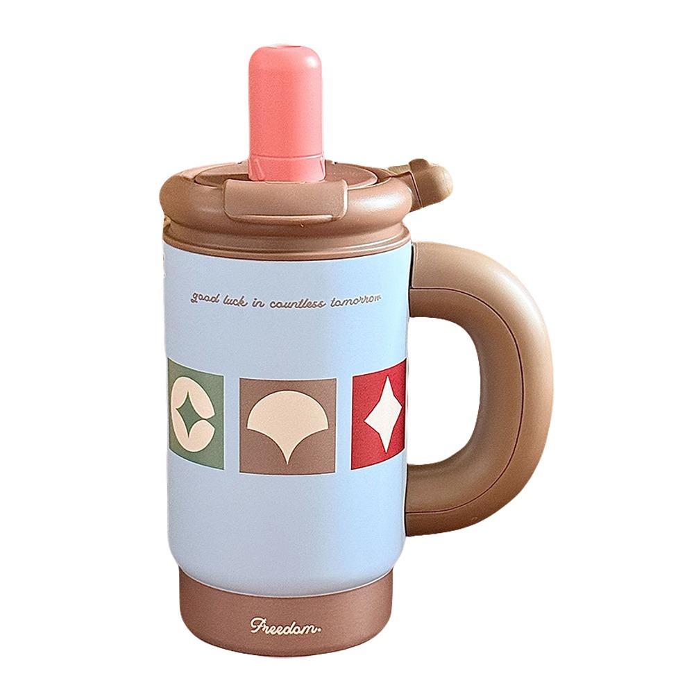 1200ML/900ML Insulated Cup Large Capacity Ceramic Coated Ceramic Inner Liner 316 Stainless Steel Cold Thermos Straw Cup