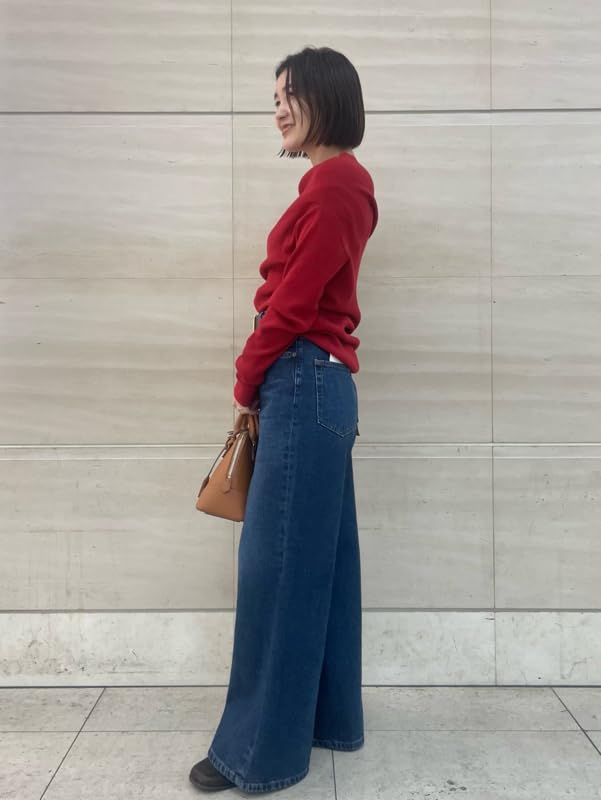 flared denim pants 09WFP245100BLU0 High-waisted