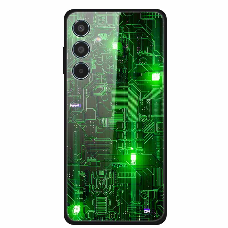 Tempered Glass Case For Samsung S25 Plus Case S 25 Plus Hard Back Cover For Samsung Galaxy A16 M55 A55 Phone Case Soft Bumper
