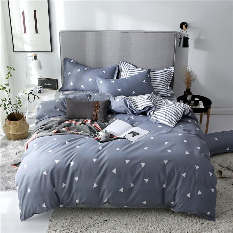 Washed Cotton Bedding Four-piece Set, Quilt Cover, Bed Sheet, Dormitory Three-piece Set