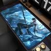 Large Gaming Mouse Pad Antislip Desk Mat Stitched Edges Stylish Aqua Fantasy Anime Print Smooth Surface for PC Laptop