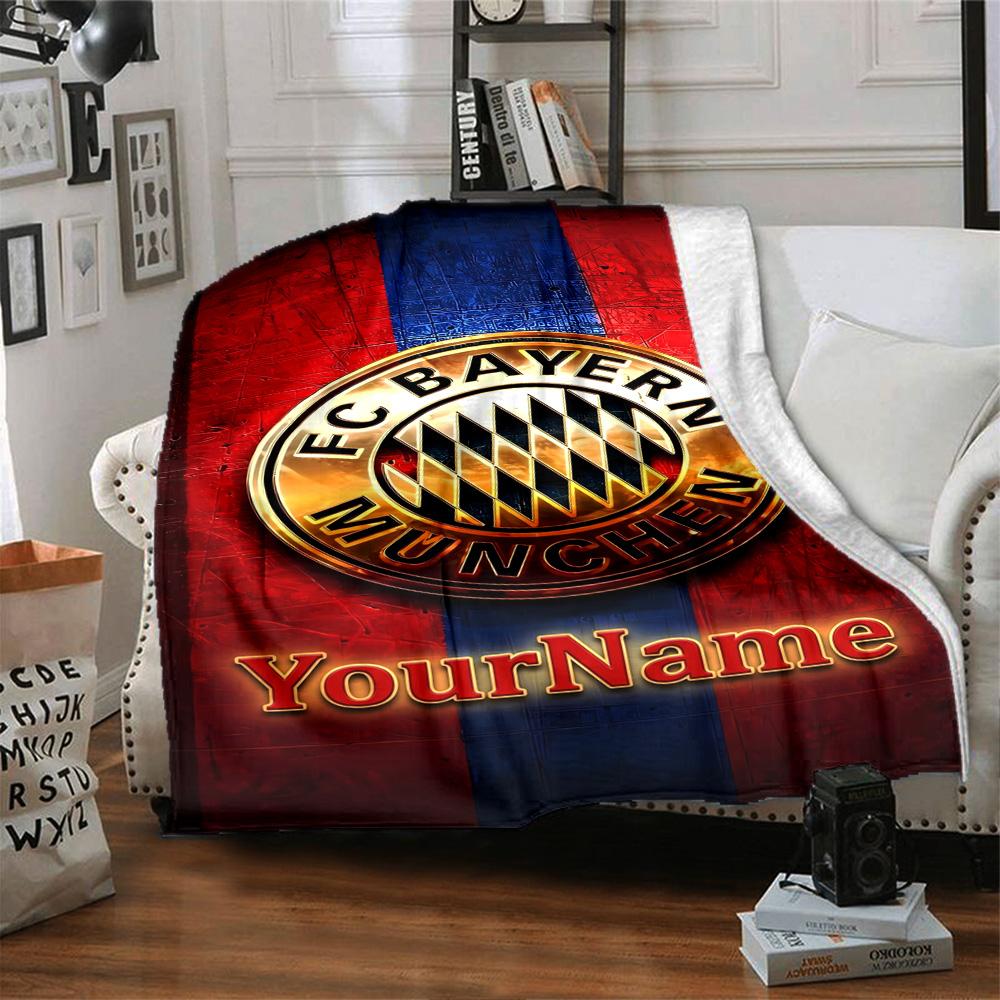 Bayern Munich Personalized Name Blanket Multi-purpose Personalized Blanket Soft & Cozy for Bedding Chair Office Living Room All-Season Use