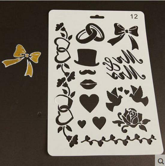 Narzędzia do dekoracji albumu DIY: Motyw Koronka Linijka, Puste Szablony PET i Akcesoria do Malowania