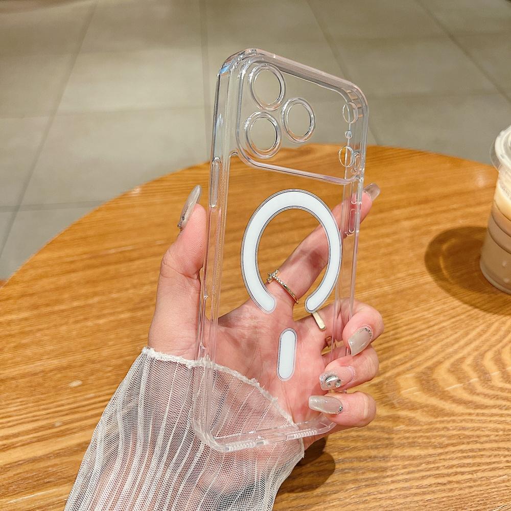 Ultra thin 17 Pro Max Magnetic Case Transparent Magsafe Case For iPhone 17 Air 16 15 14 13 11 12 Pro Max Camera Protect Cover iPhone 11 Pro Max