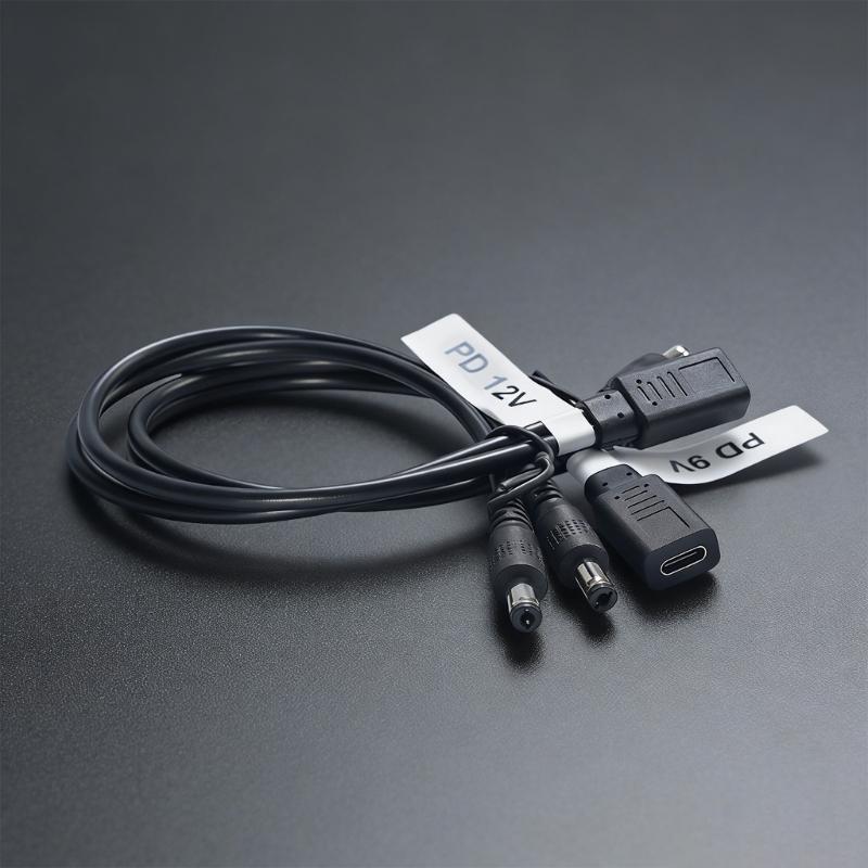 USB C To Double 5.5x2.1mmDC Power Cable 9V 12V 3A For LED Lights Router Fan Speaker Charging