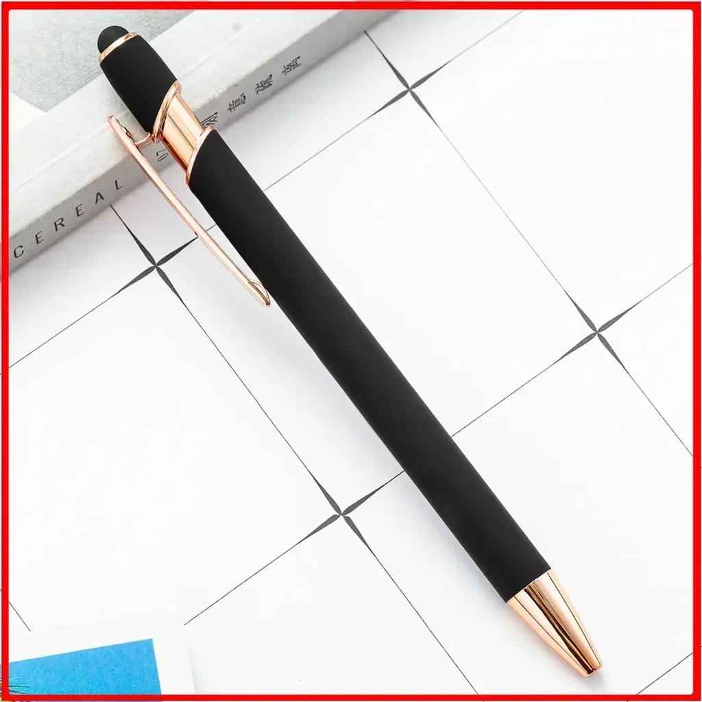 20-200 pens Wholesale Metal Ballpoint Pen Touch Screen Pen Office School Advertising Pen Custom Logo Text Laser Engraving