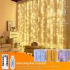 8 Modes Curtain Lights String USB Plug Romantic Wedding Scene LED Lights Christmas New Year Home Birthday Holiday Decoration