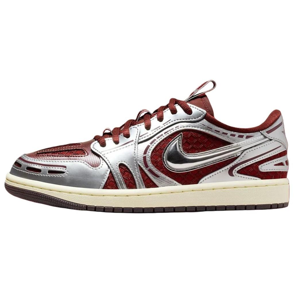 Jordan Air Jordan 1 Low top Vintage Basketball Shoes Women's Silver Red HQ2186-600