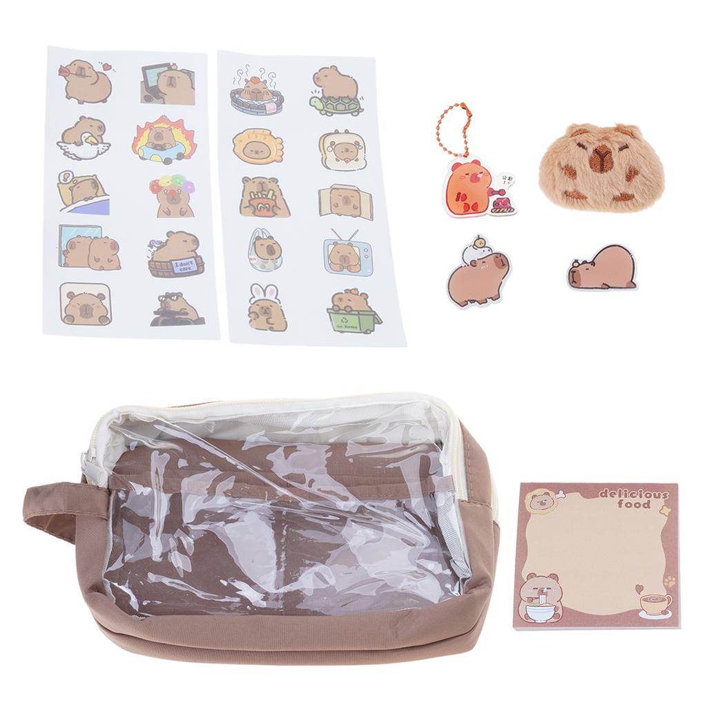 Cartoon Capybara Pencil Case Large Capacity Pencil Holder Aesthetic Pen Bag Lovely Pencil Pouch School Office Supplies