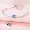Beads Copper Charms Original Glued Blue Butterfly Animal Beads Fit Bracelet Jewelry Diy Women Fine Gift Accessory