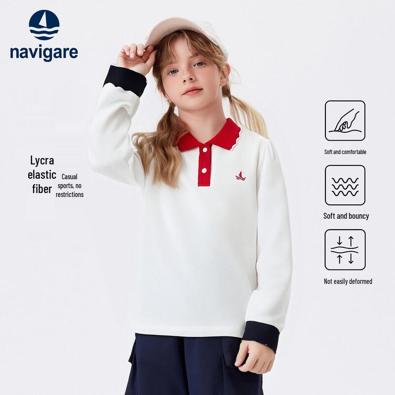Navigare Girls  Long Sleeve Polo T-shirt 120