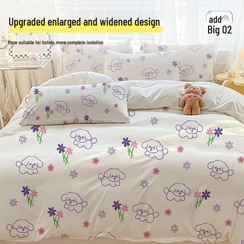 Four-Piece Disposable Hotel Bedding Set: Soft Bed Sheet, Duvet Cover, Pillowcase, Quilt Cover