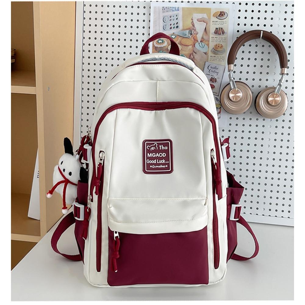 

Nylon grade 3-6 student schoolbag new contrasting color advanced sense backpack women s large capacity casual backpack