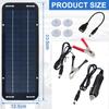 Portable 12V Photovoltaic Solar Panel, Outdoor Mobile Power Solar Charger Kit, IP65 Waterproof for RV/Boat/Motorcycle