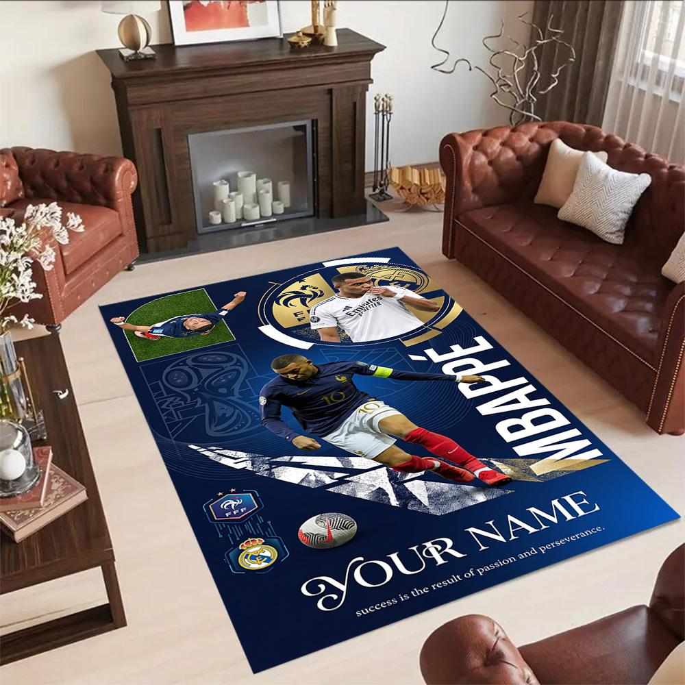 Mbappe Personalized Text Carpet Perfect For Outdoor Dining Room Dormitory Living Rooms Antislip Carpet Anime Office Decor Spiritual Gift
