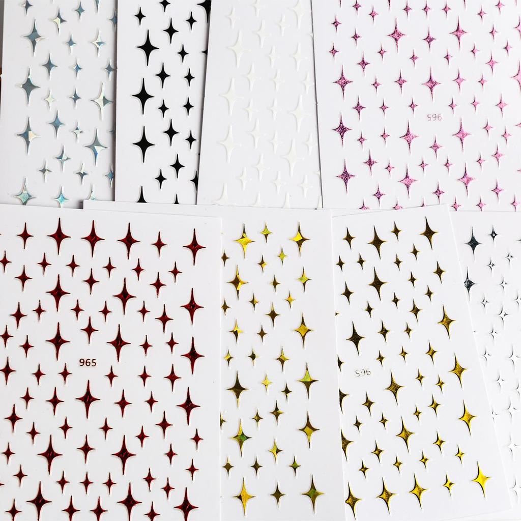 Popular Multi-color Star Nail Art Stickers: DIY Laser Gold & Silver Wearable Adhesive Decals
