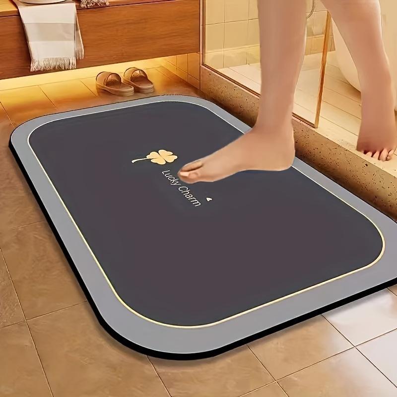 Quick Dry Bathroom Mat, Super Absorbent Diatomite, Non-Slip and Water-Absorbing, Soft and Comfortable