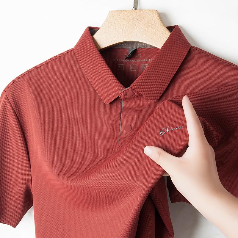 

Traceless Split-ended Summer Clothes Men s Dad Short-sleeved T-shirt Stall Men s Polo Shirt M