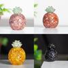 Natural Crystal Resin Pineapple Figurine With Lucky Symbol For Office Desk Decor Gift For Friends