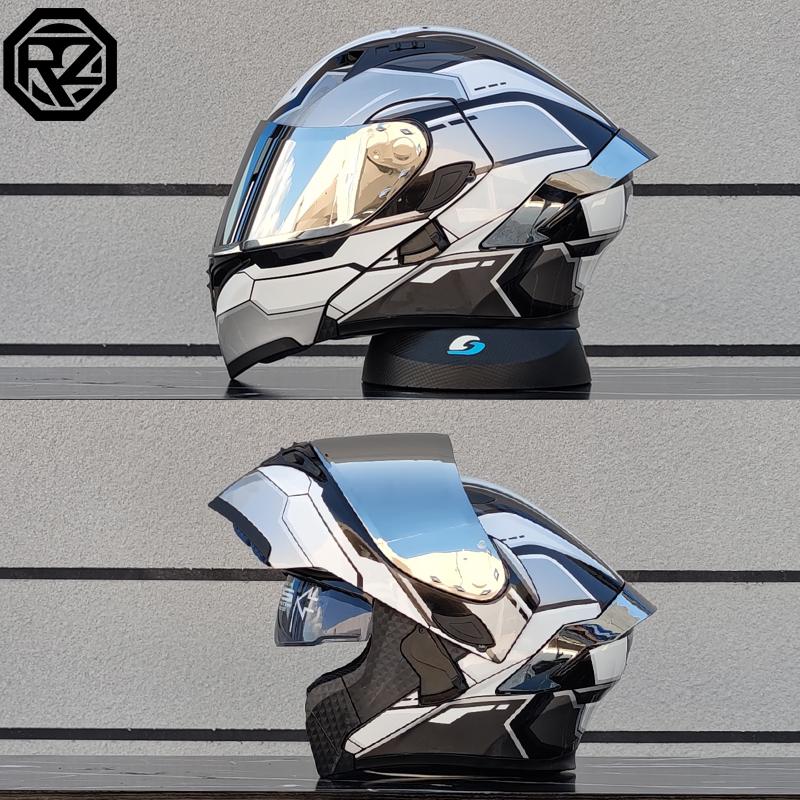 Motorradhelme Doppelvisier Modularer Klapphelm DOT-geprüft Integralhelm Motorrad-Rennhelm Klapphelm für Motorrad