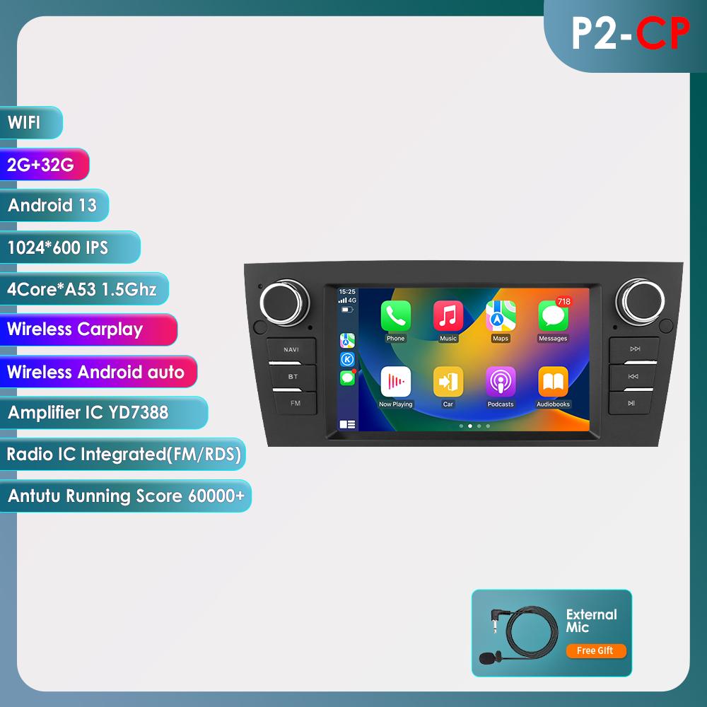Hizpo Inteligentní 7'' 7862 AI 2din Android 13 Autorádio Multimediální Přehrávač Videa pro Pro BMW Řady 3 E90 E91 E92 E93 Navigace GPS Carplay 4G RDS