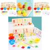 Wooden Multifunctional Arithmetic Clip Bead Learning Board Puzzle Toy Set For Kids