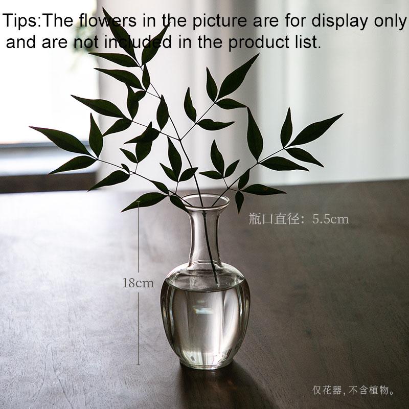 

Japanese Simple Glass Vase Transparent Hydroponics Vase Zen Modern Home Decor Office Desktop Decoration Floral Flower Insert