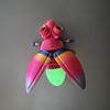 3D Printed Firefly Ornament Cute Magnetic Firefly Figurine with Glow-in-the-dark Tail Colorful Firefly Refrigerator Magnet for Home Decor Fun Gift