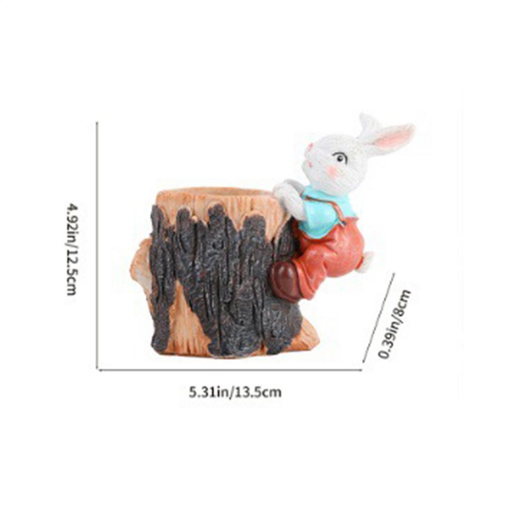 Multifunctional Creative Home Decoration Pen Holder/Flower Pot Cute Cartoon Rabbits Plant Pot Easter Decor Home Garden Decor
