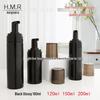 In-stock Black Foam Bottle: 100ml-200ml PET Travel Refillable Facial Cleanser Mousse Bottle, No Rubbing Needed for Foaming