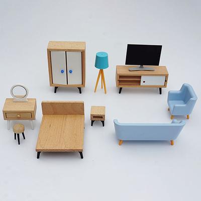 1:12 Dollhouse Miniature Furniture Living Room Tv Stand In Bench Table