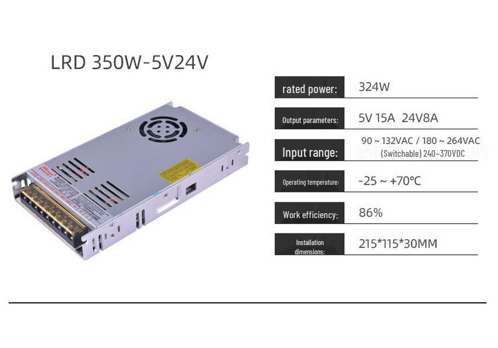 Ultra-Thin Dual Output Switching Power Supply 5V/24V - Multi-Output Constant Voltage Supply