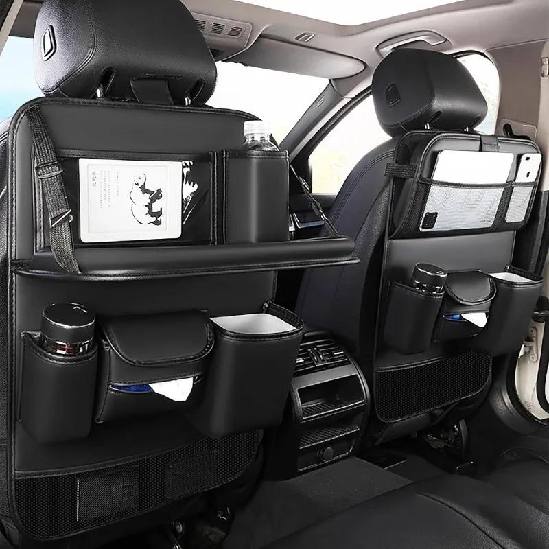 Leather car back seat storage bag, foldable table back seat car storage bag, PVC car back seat storage bag,