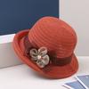 New Spring/Summer Knitted Hat Flower Sunshade Breathable Fisherman's Hat Foldable Fashion Hollow Small Pot Hat