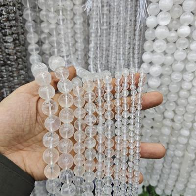 7A Natürliche Kristall Weiße Phantom Runde Perlen für DIY Schmuck und Accessoires