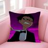 Fashion T-Teen Titans Gos Game Character Cushion Cover Pillowcase Short Plush Invisible Zipper Room Sofa Cushion Cover